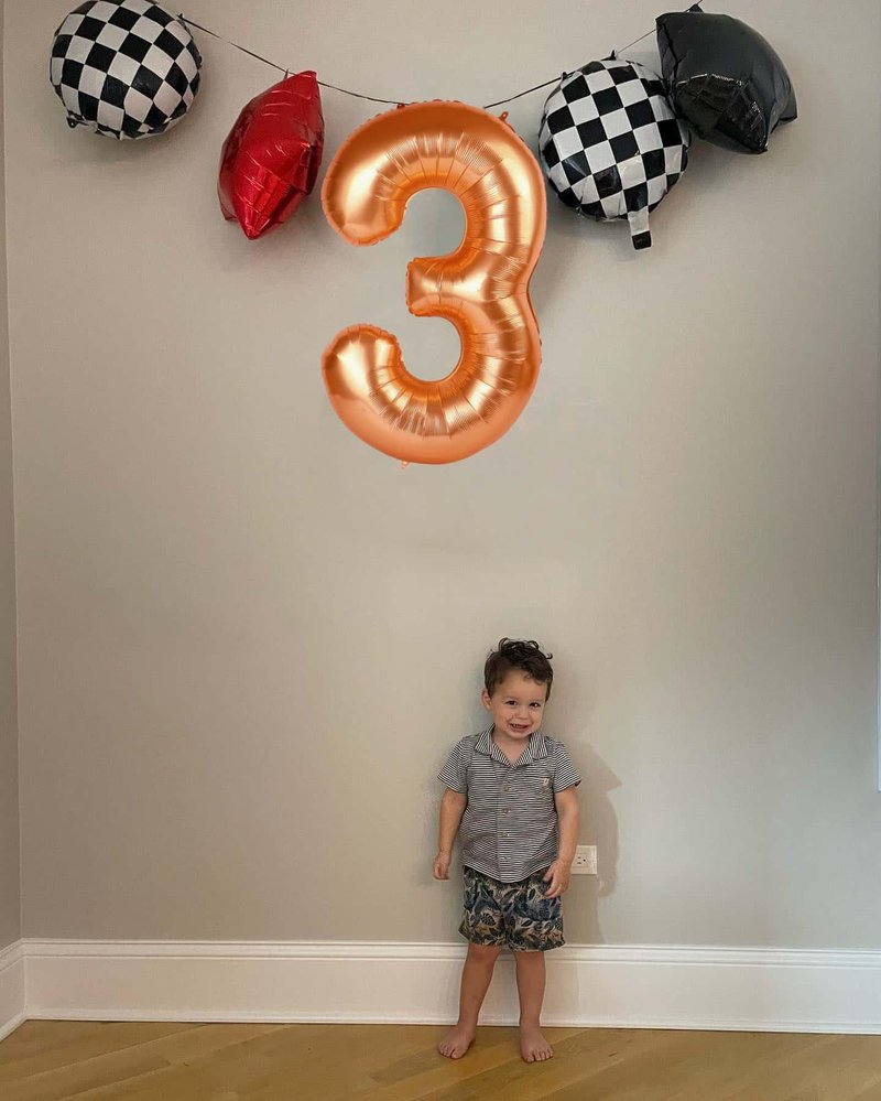 Orange Number 7 Balloon 40 Inch, 7th Birthday Party Decorations for Children, Giant 7 Foil Balloon for Party Supplies