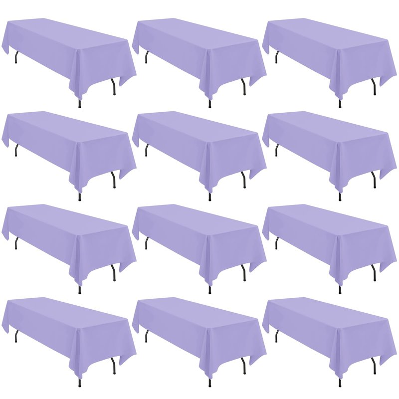 Fani 12 Pack 90 Inch Beige Polyester Round Tablecloths, Modern Style, Stain Resistant, Machine Washable, Perfect for Wedding, Banquet, Birthday Party, Camping, Everyday Use