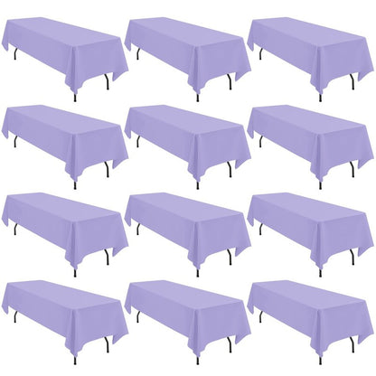 Fani 12 Pack 90 Inch Beige Polyester Round Tablecloths, Modern Style, Stain Resistant, Machine Washable, Perfect for Wedding, Banquet, Birthday Party, Camping, Everyday Use