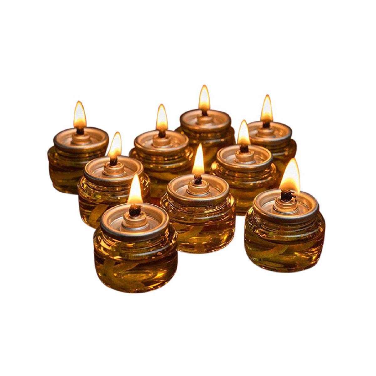 Shabbos Oil Candle Light. Pre-Filled (for Quick Lighting) Beautiful High Flame, (Throughout The Entire time) Sealed, NO SPIL, NO Mess, 100% Extra Virgin Olive Oil Burns Approx. 31/2 Hrs 22 per Pack