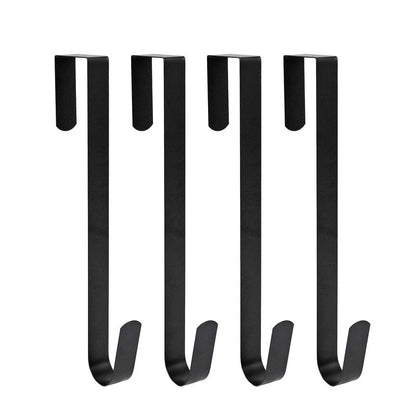Sattiyrch 12" Wreath Hanger for Front Door,Steel Over The Door Hanger Hook,Wreath Door Hanger (Silver,4)
