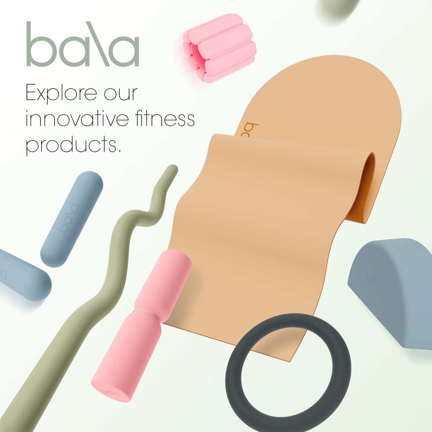 Bala Bars Dumbbell Set for Women & Men, 2lb Dumbbells (Blush) - Set of 2 Bars Designed for Walking, Strength Training, HIIT, Boxing & Aerobics - Hand Weights for Working Out at Home