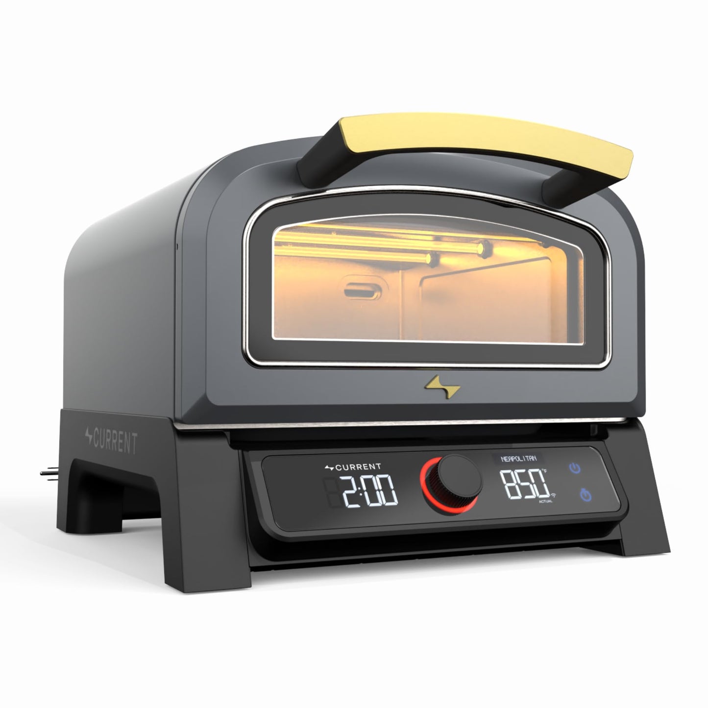 Current® Model P Electric Pizza Oven Indoor & Outdoor, 850°F Countertop Oven, No Turning Required, Perfect Pizza Every Time, Smart App Control, 12-Inch Pizza Stone Included, Slate