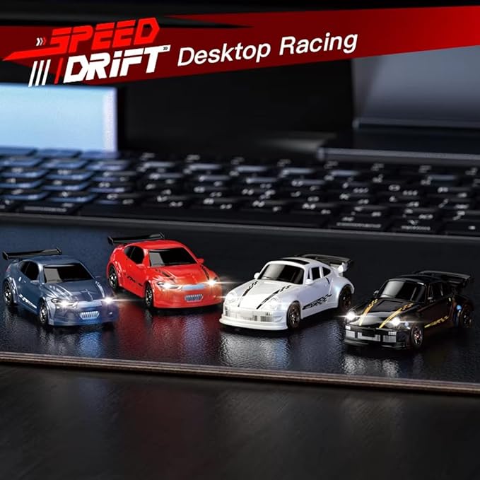 1/64 Scale Mini RC Drift Car 2.4Ghz High Speed 4WD Full-Scale Throttle Drift Racing Sport Remote Control Car Desktop Gift for Adults Enthusiasts -Blue