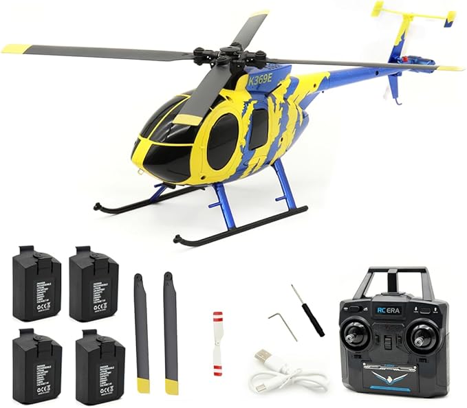 RC ERA C184 MD500 RC Helicopter 2.4G 6-Gyro 4CH Stabilized Helicopter Remote Control Aircraft with Optical Flow Sensor for Adults Enthusiasts