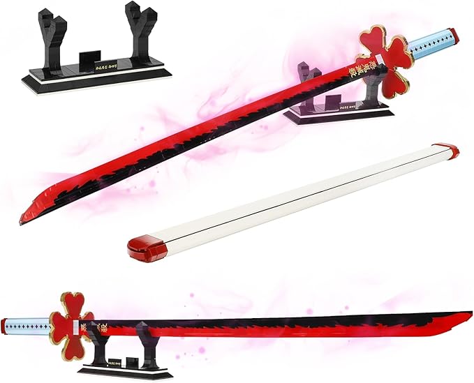 TOY PLAYER Demon Sword Toy Building Set Kanroji Mitsuri Sword with Scabbard and Stand Katana Building Set Gift for Anime Fans (956Pcs)