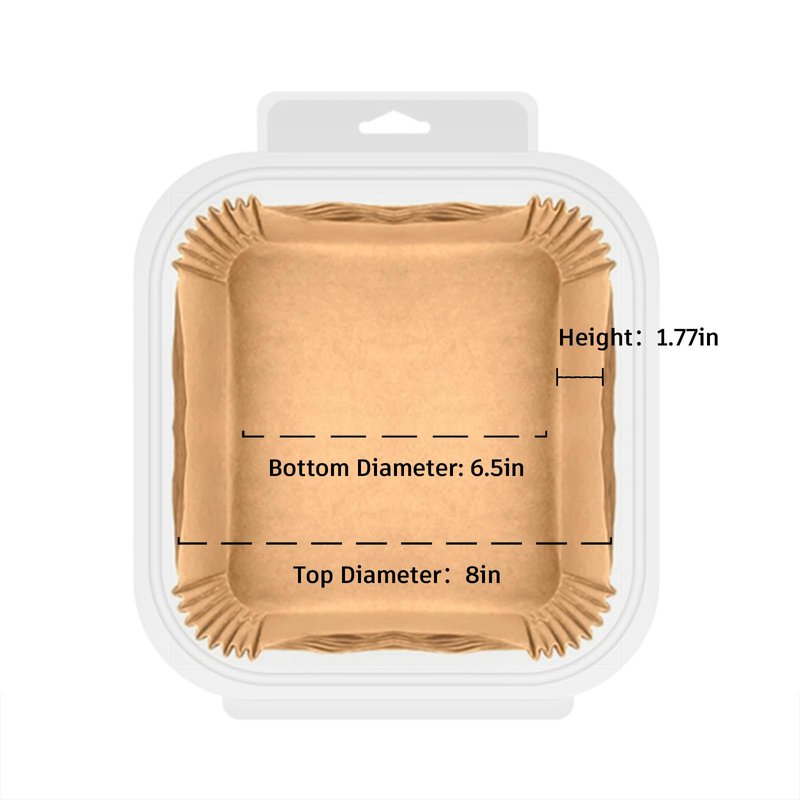 Parchment Paper, OOTDAY 100Pcs Square Air Fryer Liners Disposable, Cooking Non-Stick air fryer accessories, Frying Pan, Oil-proof Air Fryers for 2-4 QT Air Fryer Baking Roasting Microwave(6.5")