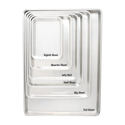 Nordic Ware Naturals Half Sheet and Quarter Sheet Baking Set - USA Made Aluminum Commercial Quality Sheet Pans for Baking or Roasting, Encapsulated Galvanized Steel Rim Prevents Warping