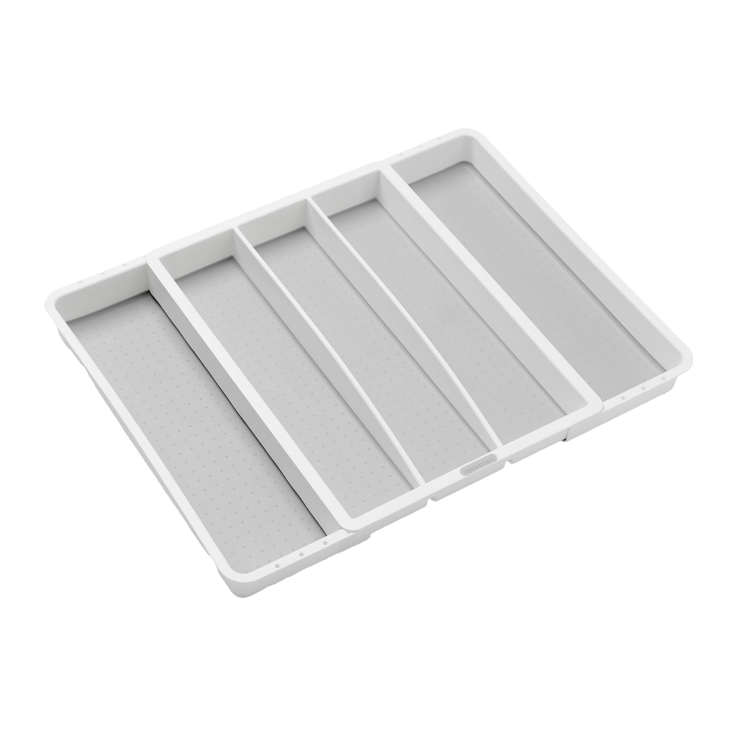 madesmart Classic Large Utensil Tray, Soft Grip, Non-Slip Kitchen Drawer Organizer, 3 Compartments, Multi-Purpose Home Organization, BPA Free, White