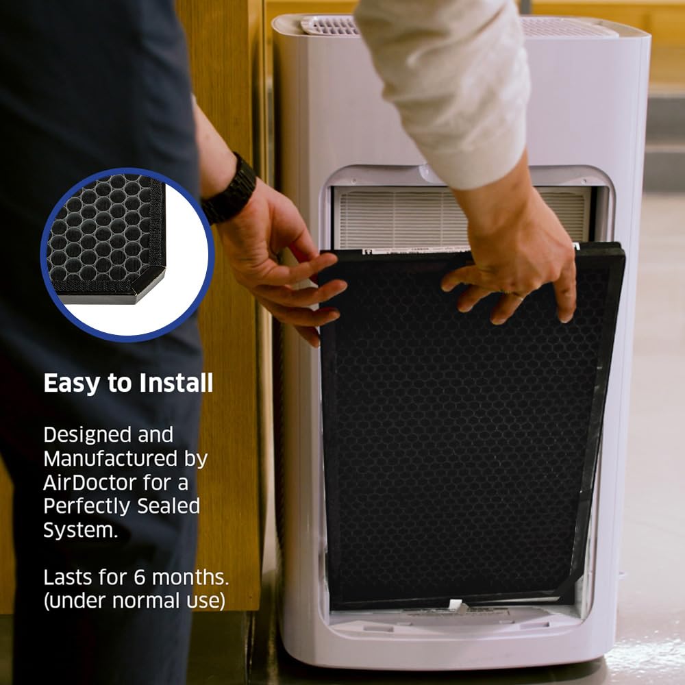AIRDOCTOR AD5500i SMART 4-in-1 Air Purifier for Extra Large Spaces & Large Rooms- UltraHEPA, Carbon, VOC Filters Capture Particles 100x Smaller Than HEPA Standard with Extra VOC Filter- Bundle.