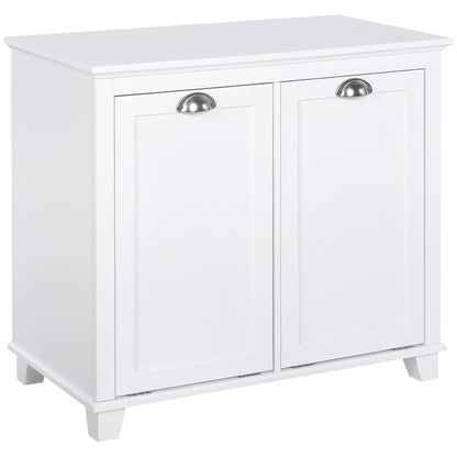 Tilt Out Laundry Sorter Bathroom Cabinet, White