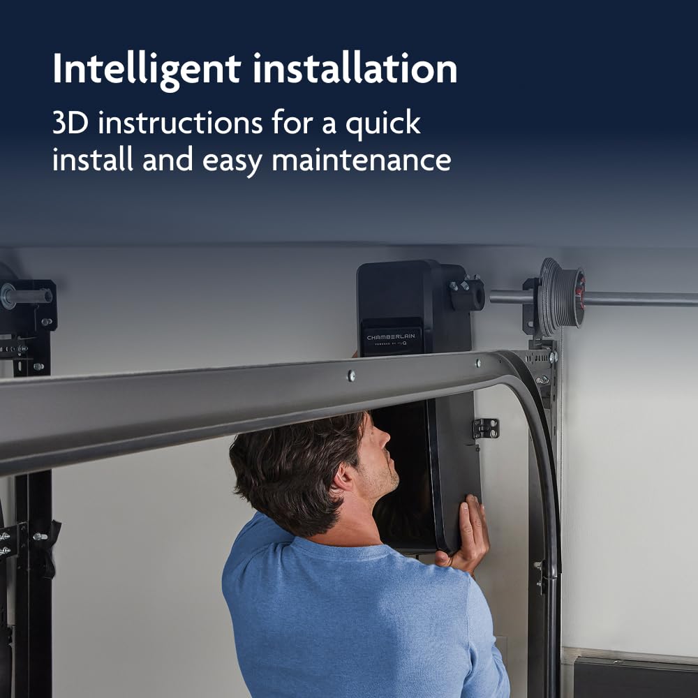 Chamberlain RJO101MC Ultra-Quiet Wall Mount Garage Door Opener with Battery Backup, myQ Smart Wi-Fi Control, LED Lighting System, Space-Saving Design for Quiet Operation