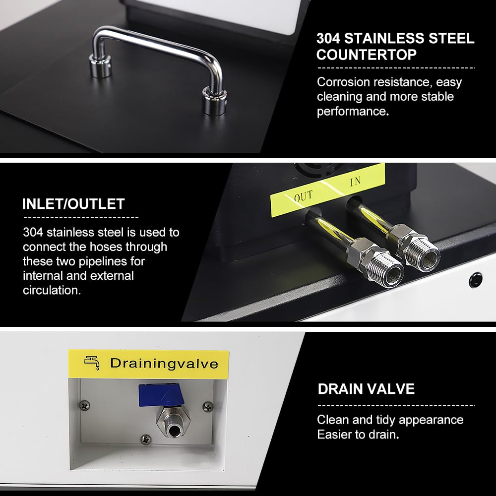 20L Upgraded Laboratory High-Temperature Circulating Oil Bath,Up to 300℃/572℉,Lab Constant Temperature Heating Tank,0.1℃ High Precision Thermostat,for Glass Reactor,110V (20L)