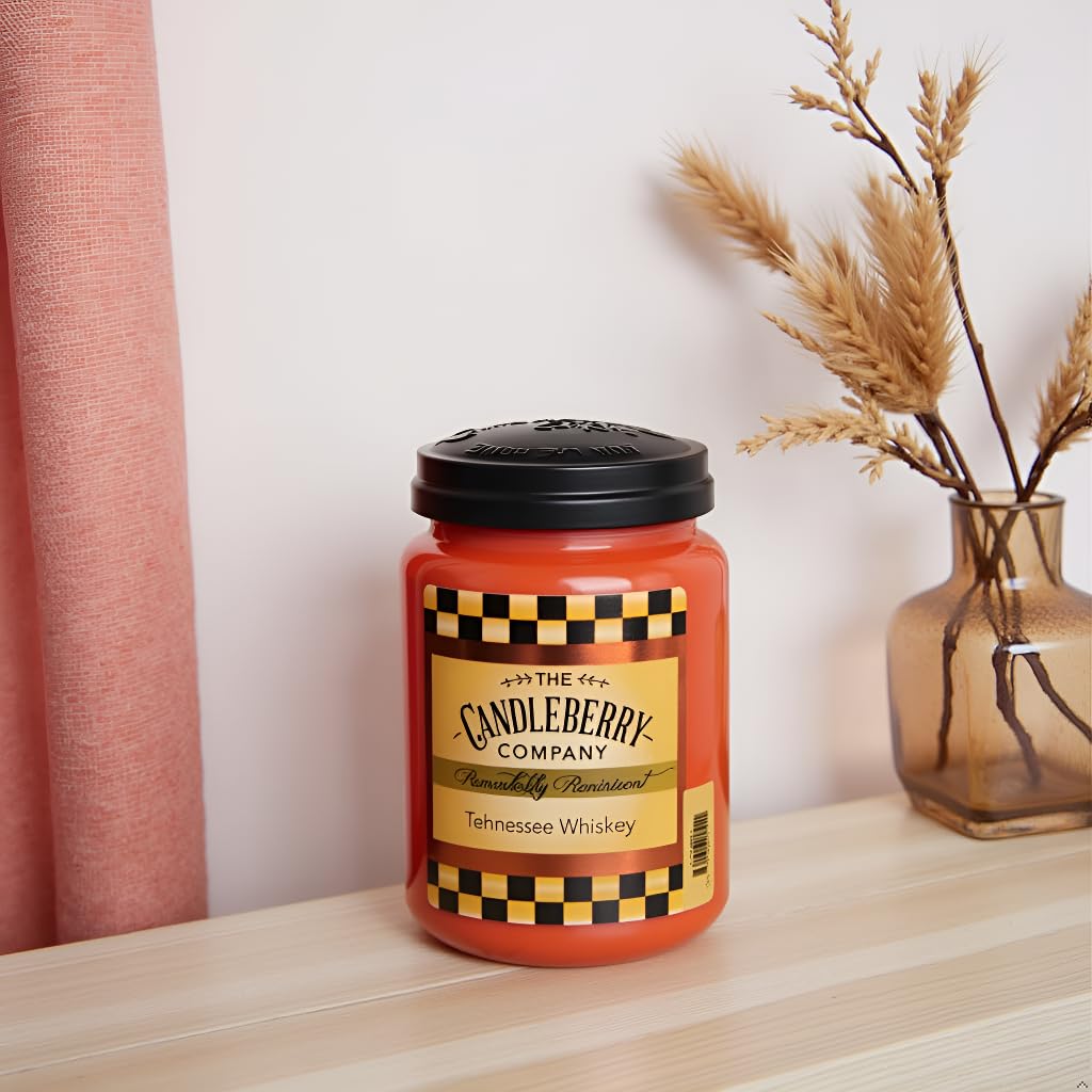 Candleberry Candles | Strong Fragrances for Home | Hand Poured in The USA | Highly Scented | 135 Hour Burn Time | Large Jar (Tennessee Whiskey)