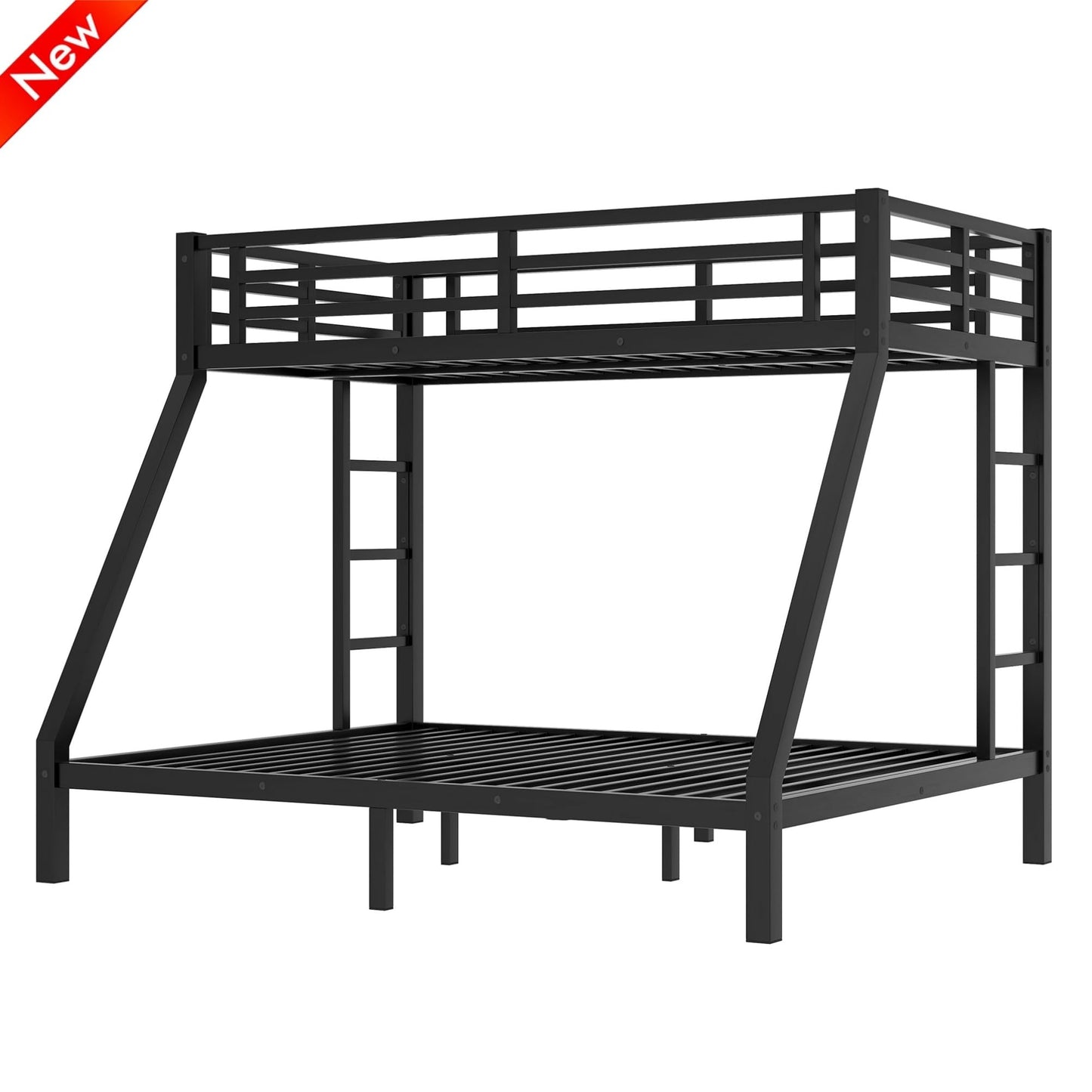 SICONE Stronger & Safer Metal Twin XL Over Queen Size Bunk Bed Frame, Heavy Duty Thickened More Stable Steel Bunkbeds (Greater Weight Capacity) (Twin XL Over Queen)