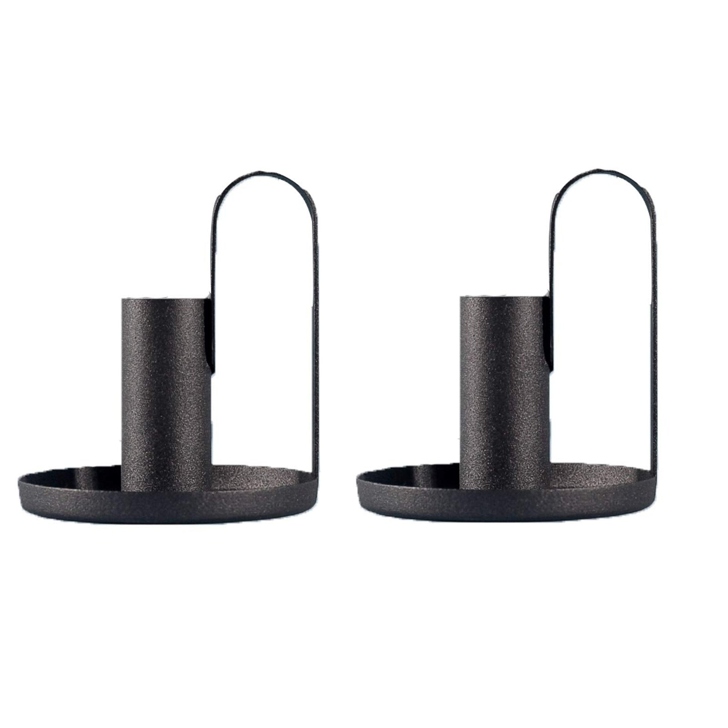 XILIN-1987 Candle Holderss 2 Pcs Iron Make Candle Holder, Decorative Cone Candle Candlestick, Pedestal Candle Stand, Incense Cones, Spa, Party，Weddings (Black) Decorative Candlestick