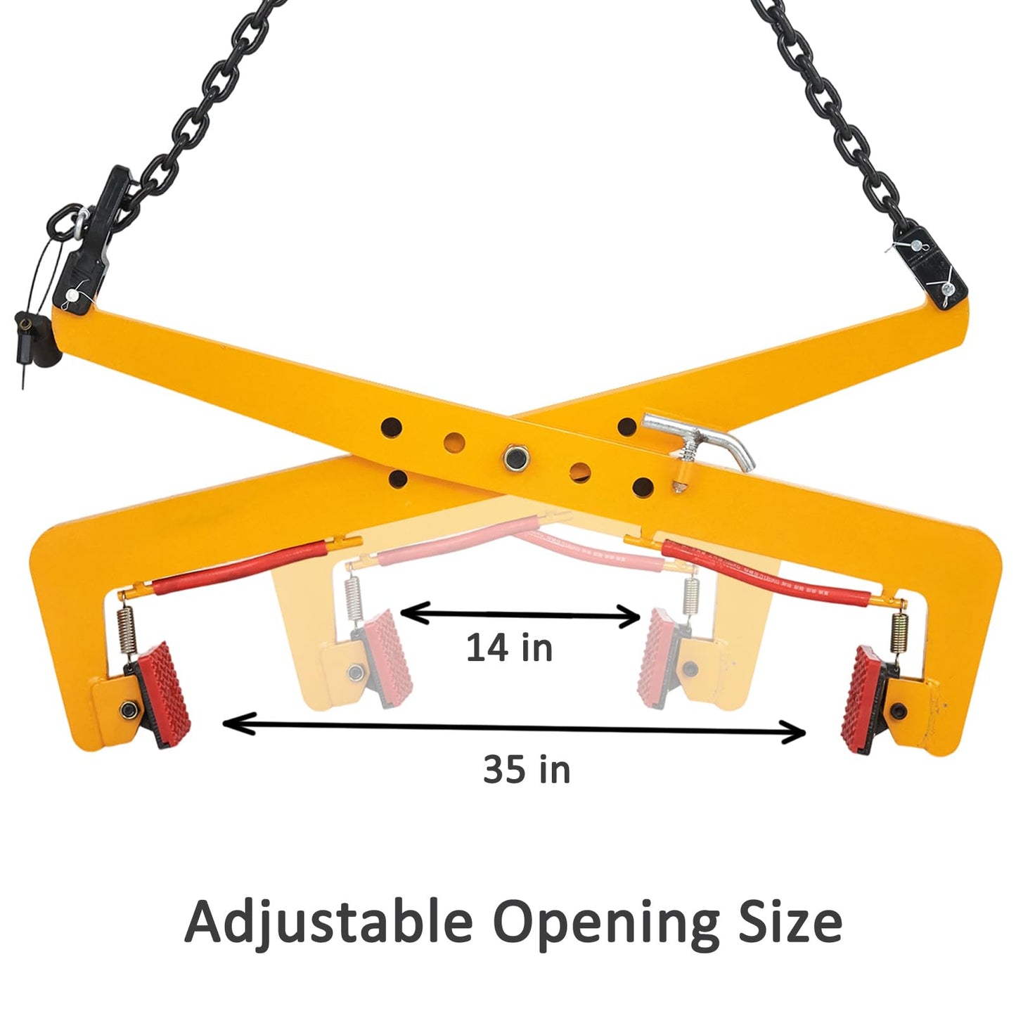 1763 lbs Granite Slab Lifting Clamp with Adjustable Wide Jaw : 14-35 in, Granite Carrying Scissor Clamp for Marble & Concrete Blocks Slate Sheets Curb Stones, Plate Lifting Tool (1763 lbs & 14-35 in)