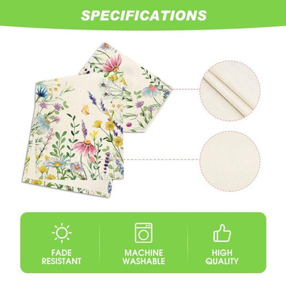 Artoid Mode Daisy Eucalyptus Lavender Floral Leaves Summer Table Runner, Spring Kitchen Dining Table Decoration for Home Party Decor 13x72 Inch