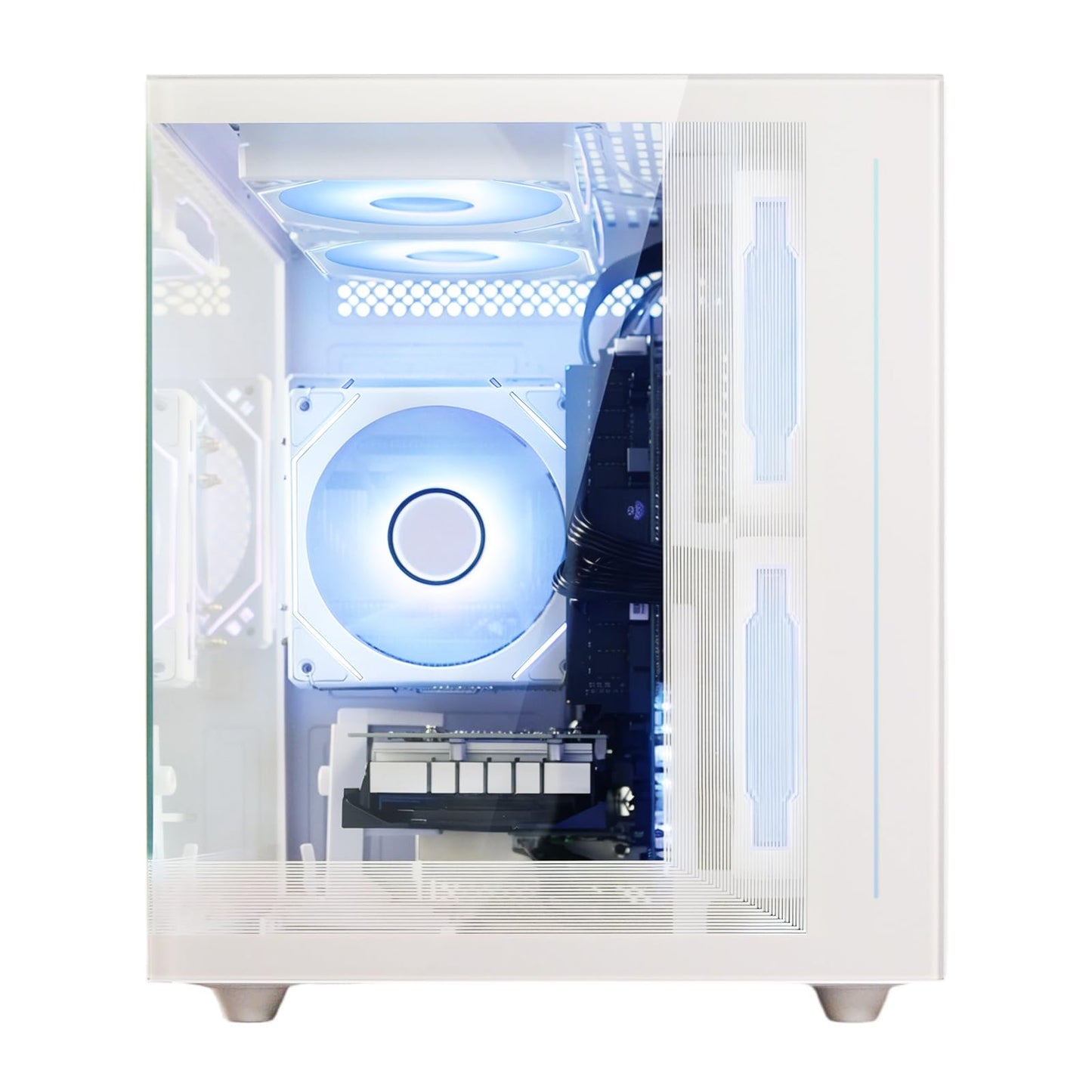 suevery Pre-Built Gaming PC | DDR4 16G RAM | AMD Ryzen5 5500 6Cores 3.6G Up to 4.1G | M.2 512G SSD | RX 6500XT 4G | WiFi 6 White Desk top Computers 4K Pro