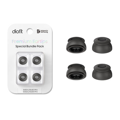 Premium Multi-Flange Eartips for Galaxy Buds3 Pro/Galaxy Buds4 Pro (Black, X-Small) – Always Fits, Never Slips