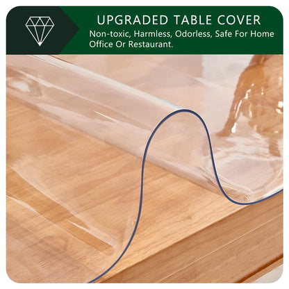 Multi-Size 24x48 inch Clear Plastic Table Protector Kitchen Dining Table Wood Furniture Cover Screen Protection Plastic Tablecloth Wipeable Waterproof Desktop Protective Pad PVC Vinyl Coffee Tabletop