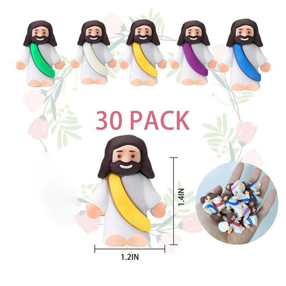 AKFAHOIF Mini Jesus Figures, Set of 30pcs Action Figures Little Jesus Figures, Tiny Jesus Figures to Hide and Seek Religious Gifts for Easter Egg Stuffers