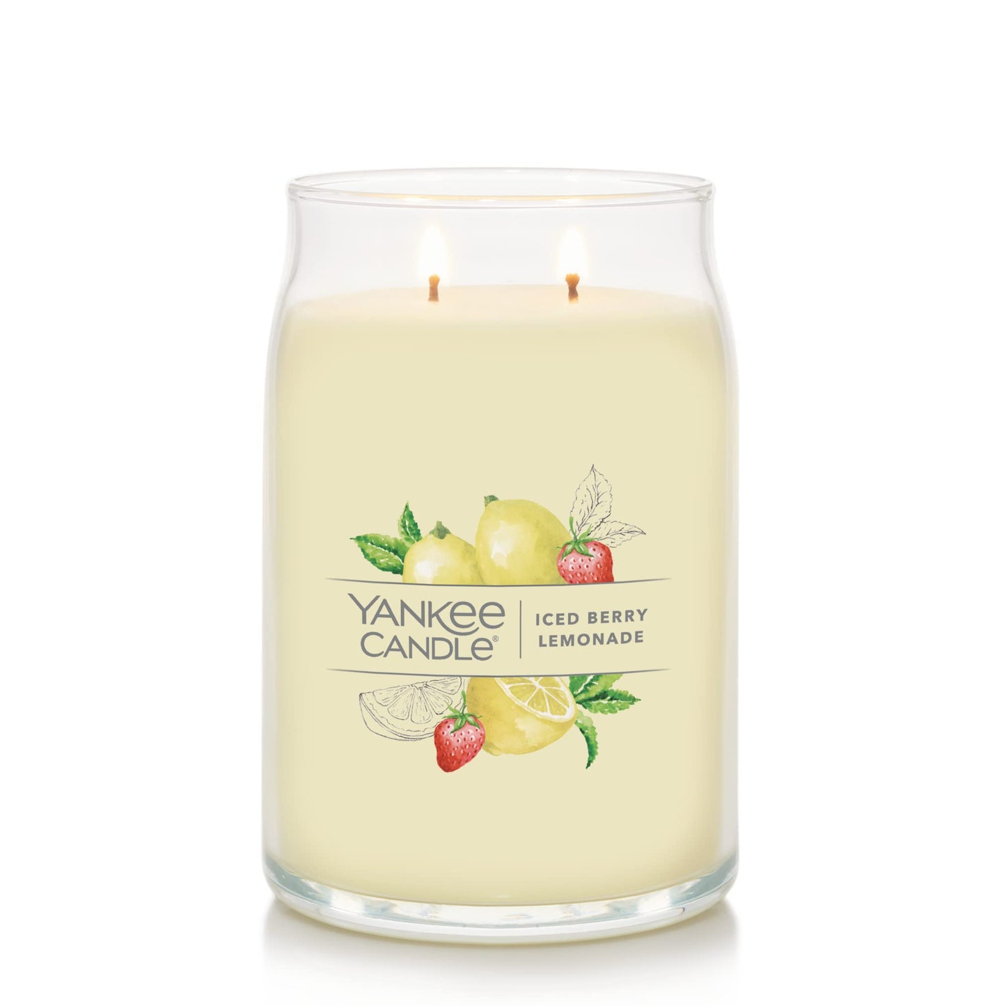 Yankee CandleIced Berry Lemonade Scented Signature 20oz Large Jar 2-Wick Candle Over 60 Hours of Burn Time
