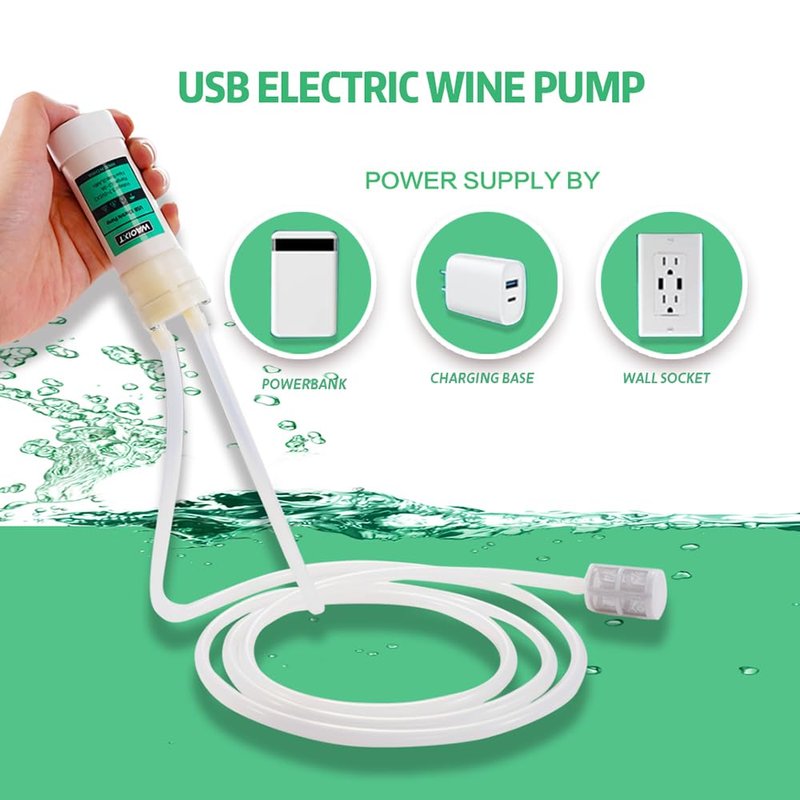 Portable USB Electric 5V Auto Siphon Self-Priming Pump for Home Brewing Wine/Beer/Kombucha, Water Transfer Pump with 6.5FT Food Grade Hose,2L/min,Low Noise