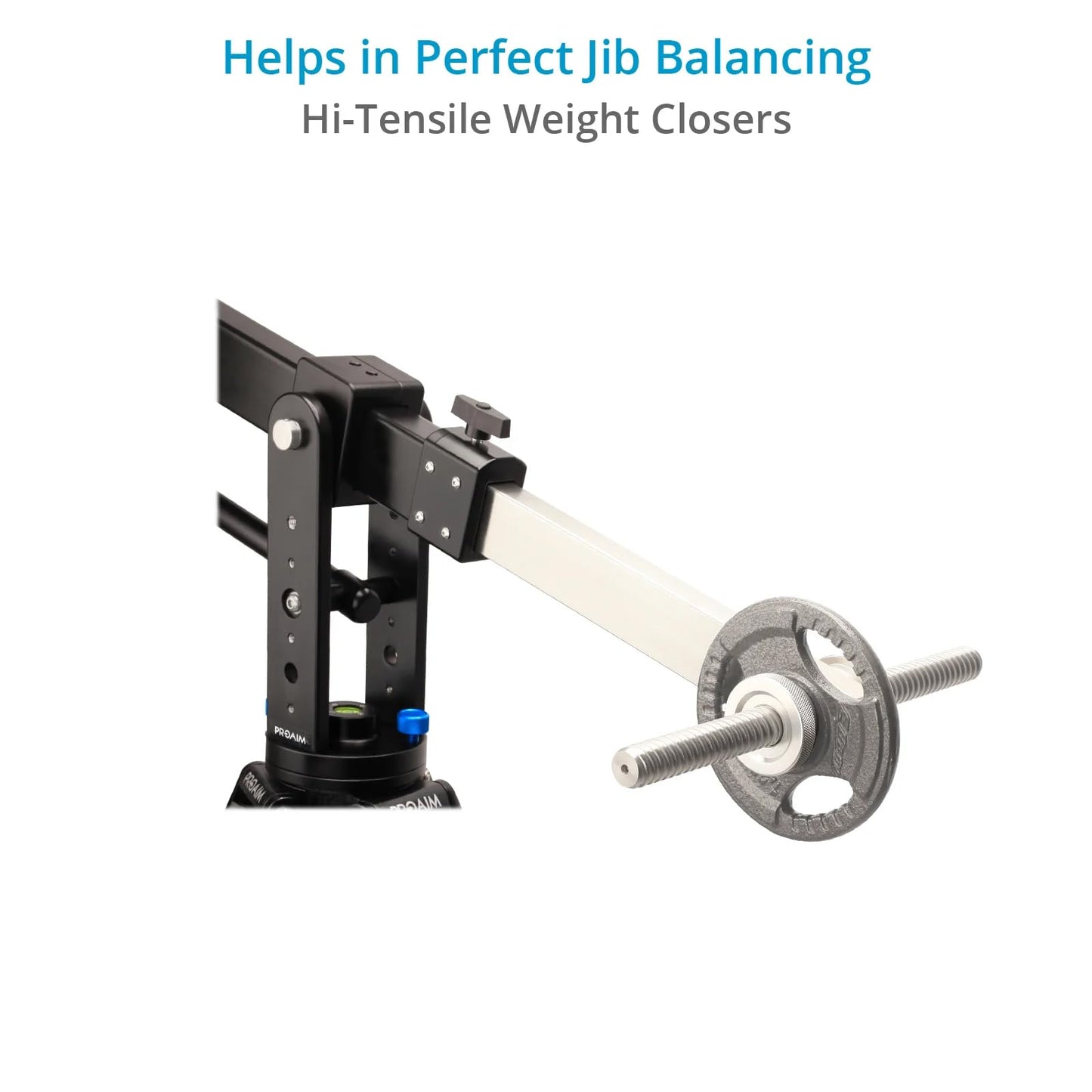 Proaim 7' Wave-2 Jib Crane for Camera, Gimbals & Pan Tilt Heads. for 75mm/100mm Fluid Heads. Payload up to 25kg / 55lb. Telescopic Design. 360° Panning Range (P-WV-2)