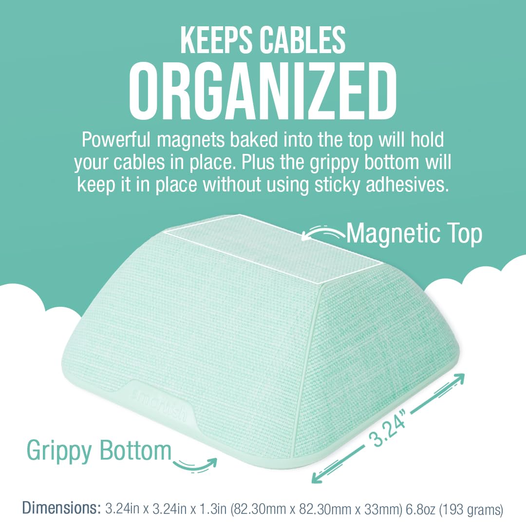 Smartish® Magnetic Cord Holder - Cable Wrangler Organizer with Magnet Clips for Charger Management on Desktop, Nightstand, or Side Table for All Cables, USB-C, Lightning Cables - Lightly Toasted Beige