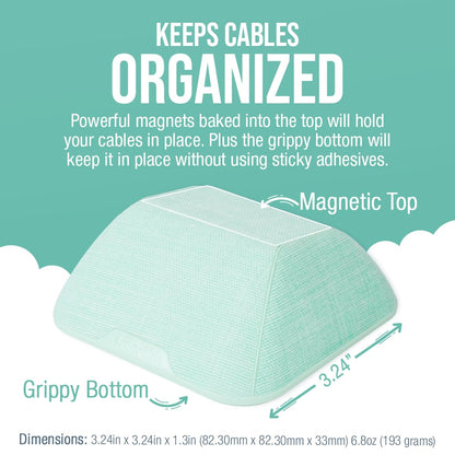 Smartish® Magnetic Cord Holder - Cable Wrangler Organizer with Magnet Clips for Charger Management on Desktop, Nightstand, or Side Table for All Cables, USB-C, Lightning Cables - Lightly Toasted Beige