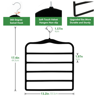 Closet Organizers and Storage,3 Pack Organization and Storage Pants-Hangers-Space-Saving,Velvet Hanger for Dorm Room for College Students Girls Boys Guys Hanging Jean Scarf
