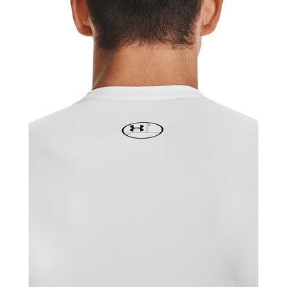 Under Armour Men's Armour HeatGear Compression Short-Sleeve T-Shirt , White (100)/Black, Large