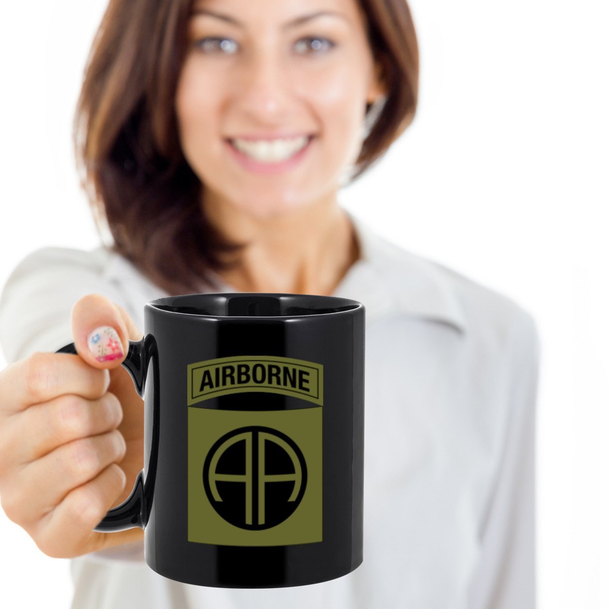 82nd Airborne Coffee Mug - BDU Green - Both Sides