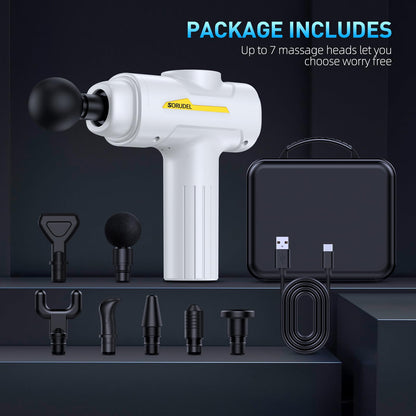 Massage Gun,Massage Gun Deep Tissue for Pain Relief with 7 Massage Heads & 6 Speeds and Carrying Case (Green)