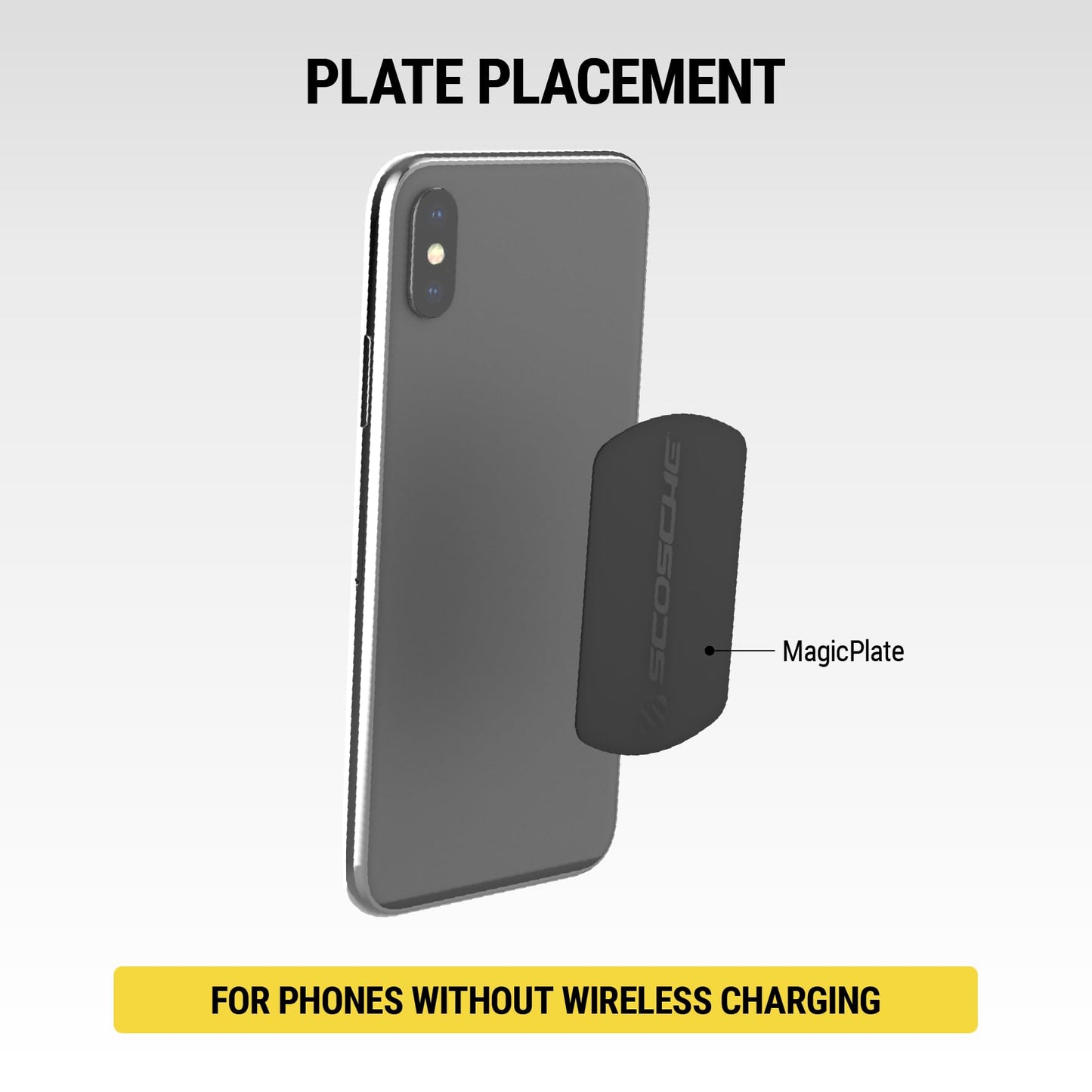 Scosche MAGRKI MagicMount Replacement Metal Plate Kit for Phone, Metal Plates for Magnetic Mount Cell Phone Holder for Car, Universal with All Devices and Phone Case, Black