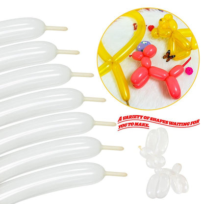 LXZFCRG 260 Balloons Clear Long Skinny Latex Balloon for Balloon Animals, 100Pcs Twisting Ballon Shine for Balloons Arch Party Supplies Weddings Birthday (Clear)