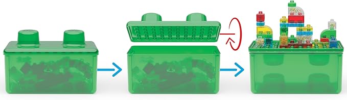 Goliath Jelly Blox Stash 'N Stack 2-in-1 Storage Case | Toddler &amp Preschool Building Blocks Kids Can Squeeze Stretch Squish | MESH ACCREDITED | Safety Tested &amp Ouch-Free | Sensory Play for A