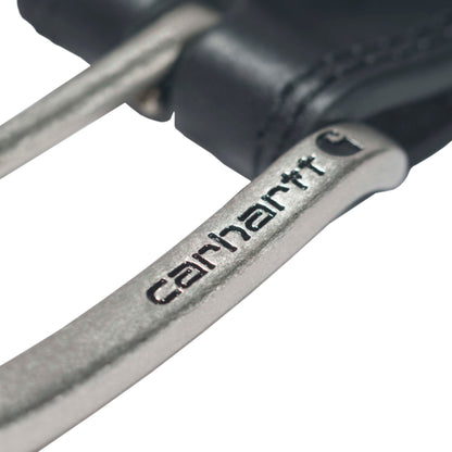 Carhartt Men's Leather Engraved Buckle Belts, Black w/Brushed Roller Finish, 36