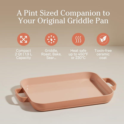Our Place Mini Griddle Pan | 9" (2 Qt) Nonstick Ceramic Griddle Pan for Stovetop & Oven | PFAS-Free, Oven-Safe up to 450°F, Easy-Grip Handles | Spice
