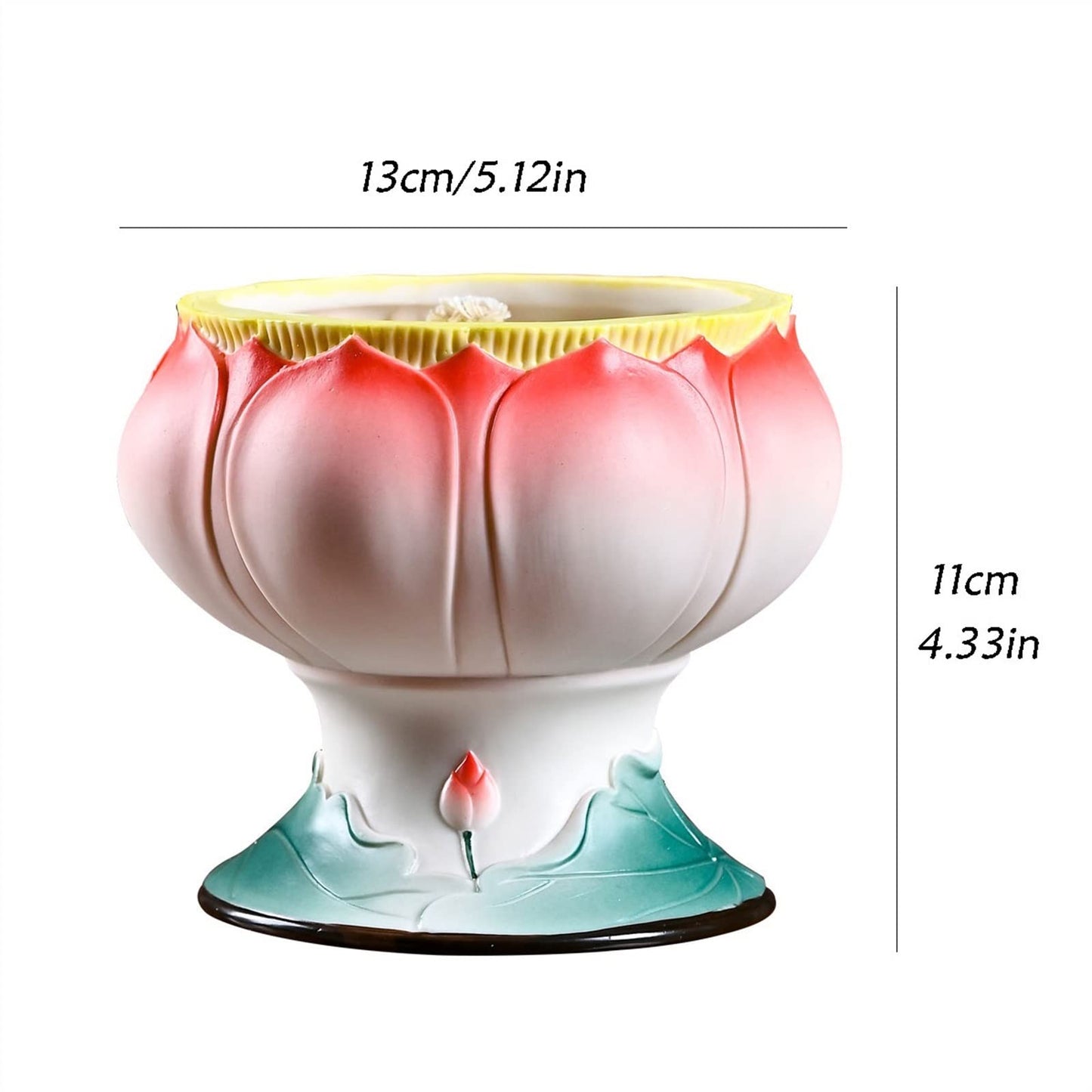 WAOCEO Candlestick Holders Candle Holder Oil Lamp Ceramic Candlestick Elegant Lotus Shaped Candle Holder Home Decoration Table Center Decoration Candle Holders (Size : B)