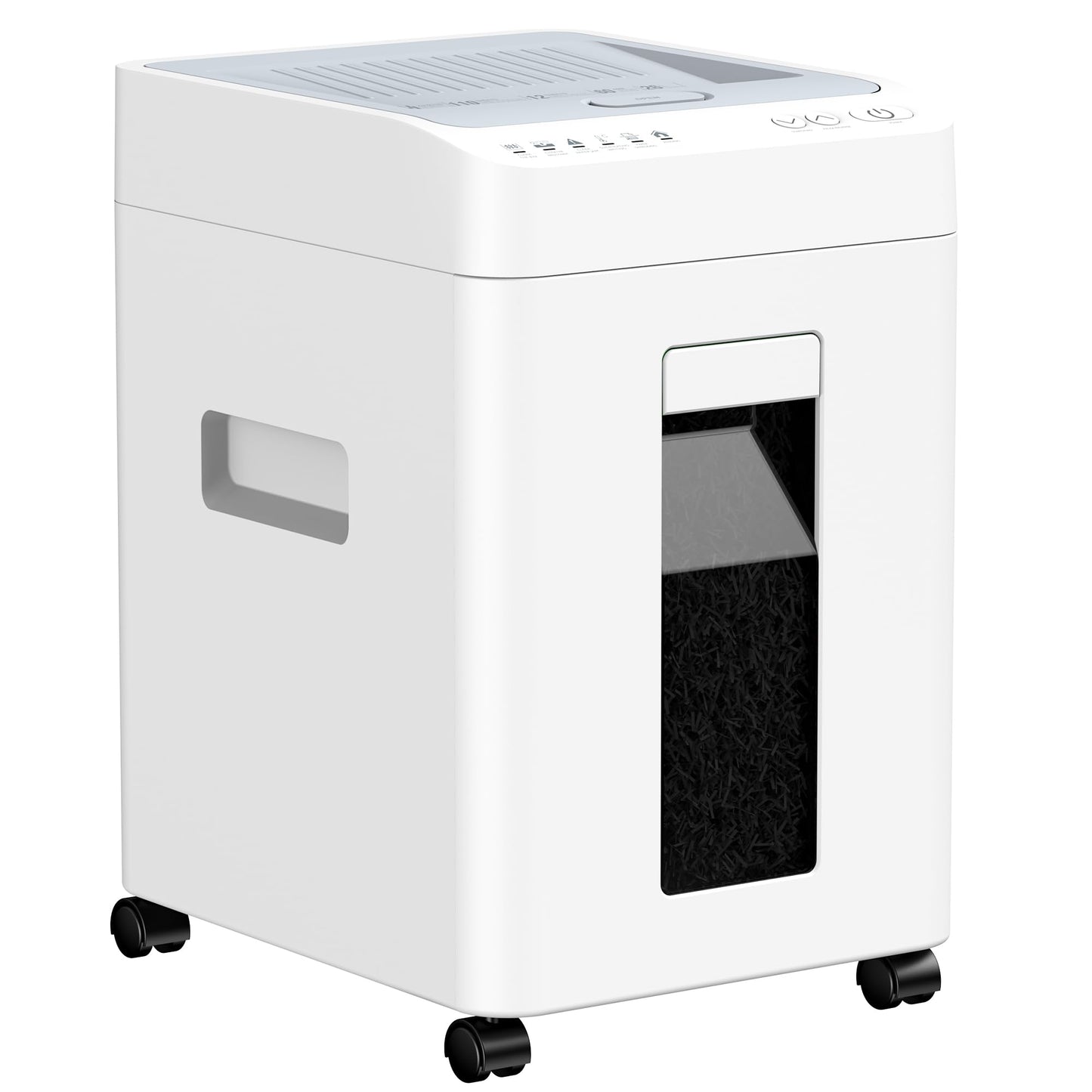 Locksworth 110-Sheet Micro Cut Shredder for Home Office, 6.9 Gallons Bin P-4 High Security Paper Shredder for Credit Card, Staple, Clip, Heavy Duty Commercial Shredders with Casters