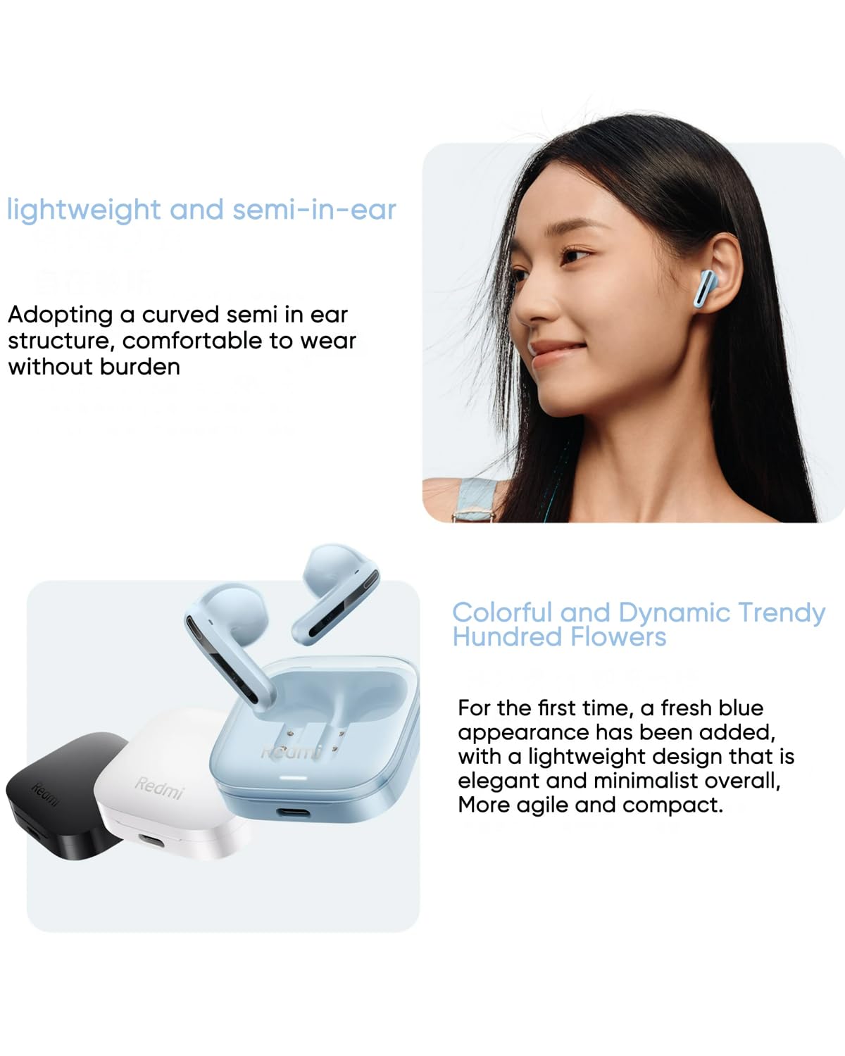 XIAOMI Redmi Buds 6 Active Wireles Earbuds (Global Version), Bluetooth 5.4 in-Ear Headphones, 30H Long Battery Life,Noise Cancellation for Calls, 5 Tuning Modes, IPX4 Waterproof - White