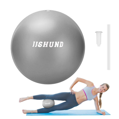 Pilates Ball, 9 Inch Small Exercise Mini Soft Workout Yoga Ball with Exercise Guide, for Home Gym Yoga, Pilates, Core Training, Workout, Balance, Stability