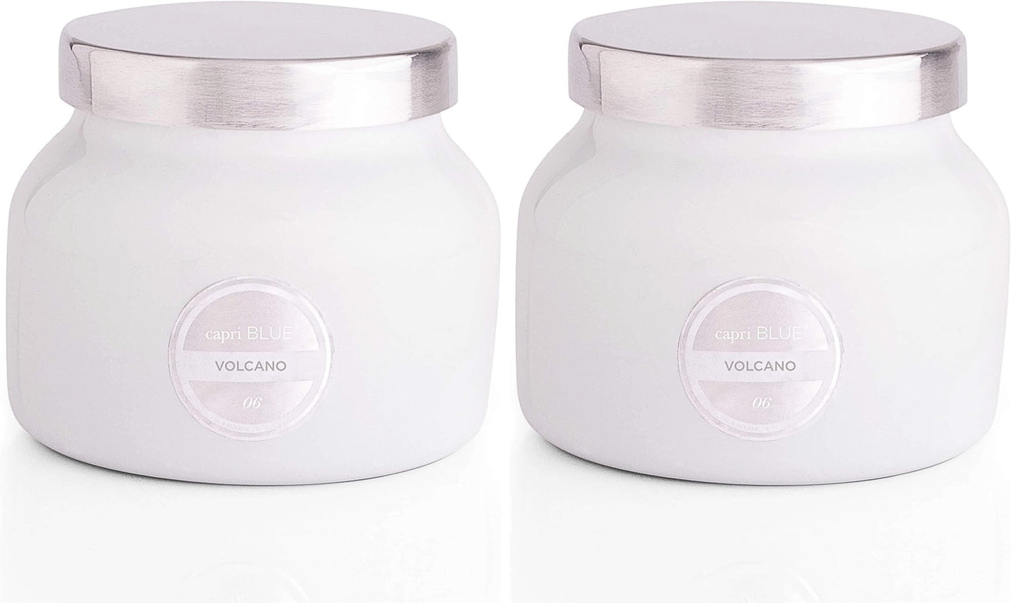 Capri Blue Volcano Scented Candles - Luxury Glass Jar Candles for Home Scented with Tropical Fruit & Sugared Citrus - Soy Wax Blend - Capri Blue Volcano - White Color (8 oz) (Pack of 2)
