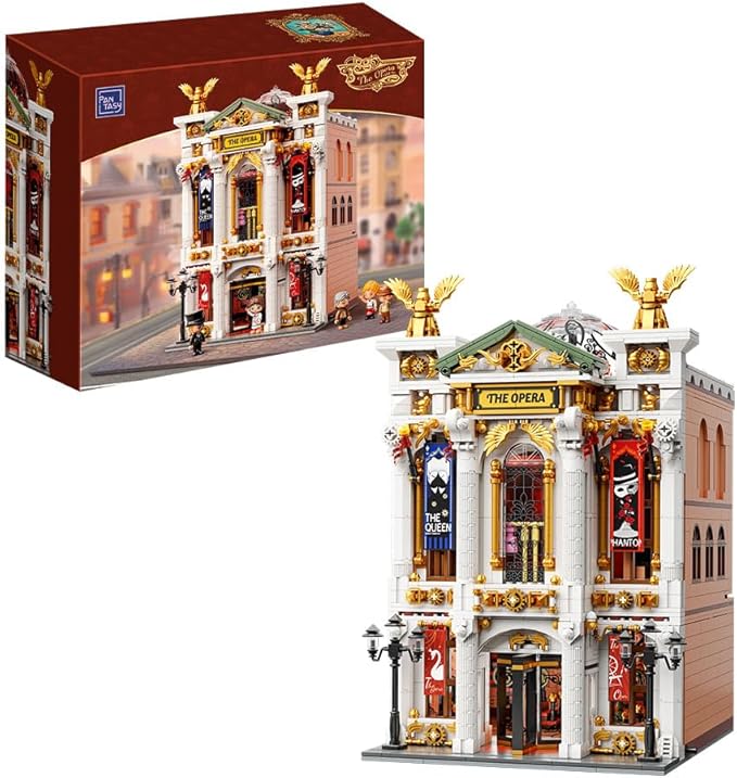 PANTASY Vintage European Grand Theater Building Set-Modular Model with Crystal Chandelier Transparent Dome&ampExpandable Street Scenes Retro Collectible Theater Architecture for Adults &ampHome Déc
