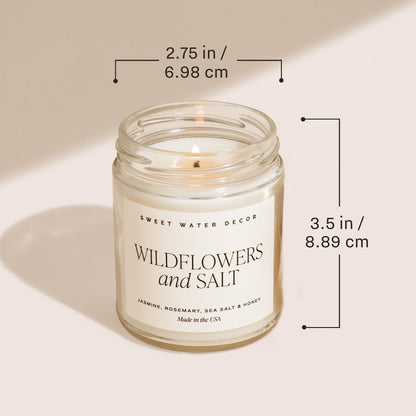 Sweet Water Decor Hello Fall Candle - Cinnamon Apples & Clove Autumn Fall Scented Candle for Home Decor - 100% Cotton Wick Soy Wax Candles with 40 Hour Burn Time - Made in The USA - 9oz Clear Jar