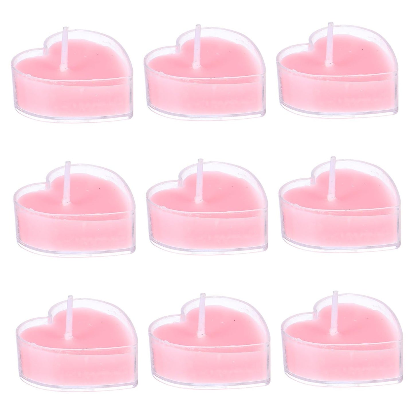 Baluue 9Pcs Heart Shape Scented Candles Romantic Proposal Tea Lights with Fresh Rose Eco Friendly Soft Glow for Wedding Home Decoration and Valentines Day Gift