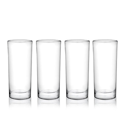 True Highball Glasses, Tall Glass Tumbler for Cocktails, Mojito Iced Tea Juices, Soda Water Drinking Cups, Kitchen Glassware, Home Bar, 11 oz Set of 4