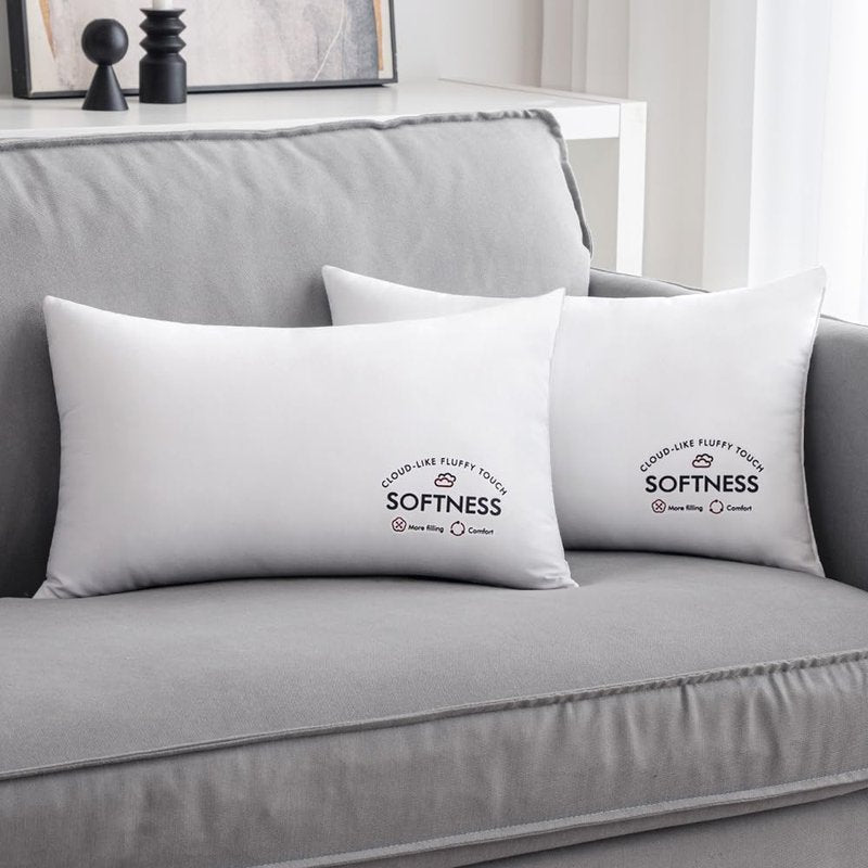 MIULEE 12x20 Throw Pillow Inserts (Set of 2), Rectangle Premium Soft Decorative Pillow Inserts for Sofa Bed Living Room